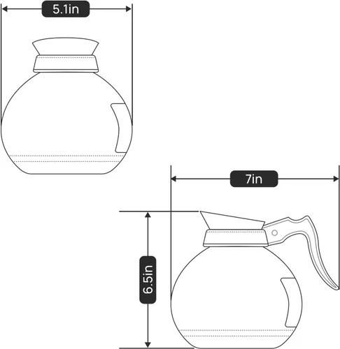 Miniatura 5 de SYBO Decantador para cafetera, 12 tazas de cristal para café, color negro
