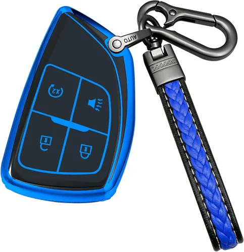 Miniatura 11 de Funda para llavero compatible con Chevrolet GMC 2024 2025 Canyon Sierra Colorado Equinox Silverado Remote Smart Key, funda protectora de TPU (negro)