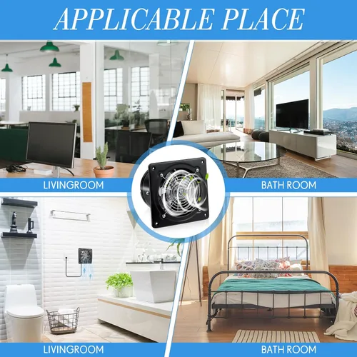 Miniatura 6 de Yaocom Ventilador de escape de 6 pulgadas 308 CFM Ventilador de techo de cocina con interruptor Ventilador portátil para baño pequeño Enchufe