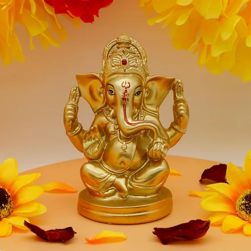 Miniatura 2 de alikiki Estatuas hindúes de Dios Señor Ganesha – 5 pulgadas de alto, india, Dios Ganesha, ídolo para el hogar, decoración de mandir Pooja, figura
