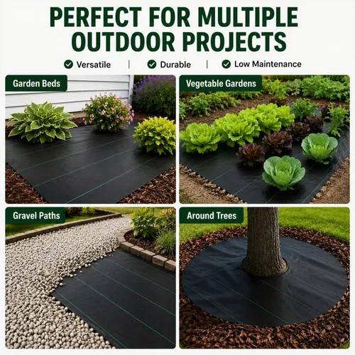 Miniatura 6 de Snail Tela de barrera de malezas de 6 pies x 300 pies, 5 onzas, cubierta de suelo resistente, alfombrilla de jardinería antimalezas, alta