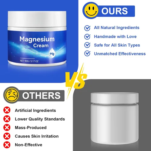 Miniatura 8 de ReliCo Crema de magnesio para pies - Aceite de magnesio puro de absorción rápida con vitamina E, loción de magnesio, 1 unidad