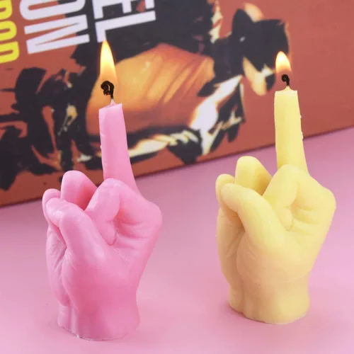 Miniatura 5 de Molde de silicona en forma de mano 3D para hacer velas, molde de vela de gestos, molde de fundición de resina en forma de dedo medio para hacer