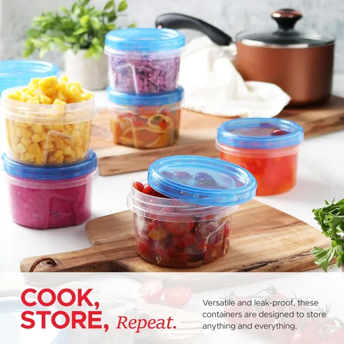 Miniatura 2 de Tafura Contenedores de almacenamiento de sopa Twist Top con tapas [16 onzas – paquete de 10 unidades] Contenedores reutilizables para congelador