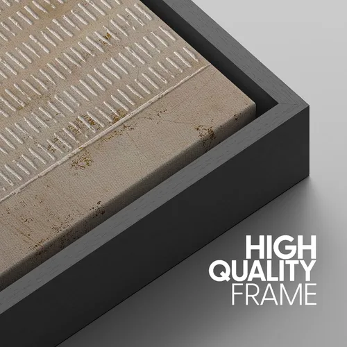 Miniatura 518 de SIGNWIN Lienzo enmarcado para pared, arte con pinceladas de flujo neutro en tonos beige abstractos, ilustraciones, arte moderno, decorativo