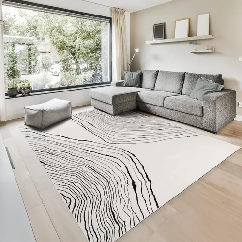 Miniatura 16 de GLN Rugs Contemporary Collection - Alfombra de felpilla lavable a máquina, contemporánea, antideslizante, de pelo corto, alfombra de felpilla