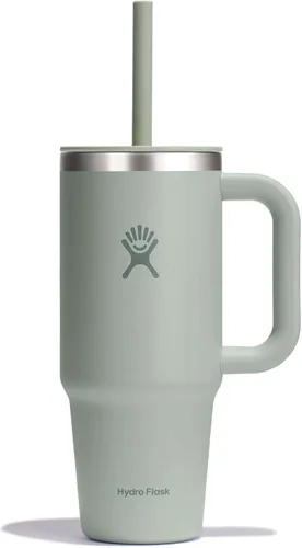 Miniatura 27 de Hydro Flask Vaso de Viaje con Asa, Tapa y Pajita - Acero Inoxidable Aislado en 24 Oz Aloe