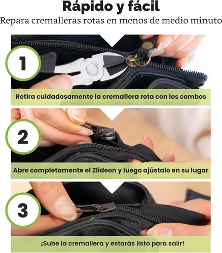 Miniatura 6 de ZlideOn - Reemplazo de tirador de cremallera, negro, normal (L), 5A, deslizador de reemplazo instantáneo para cremallera de metal