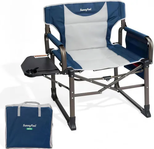 Miniatura 9 de SUNNYFEEL Oversized Camping Directors Chair 2 Pack Portable Foldable Camp Chair for Adults Support 600lbs with Side Pocket and Side Table for Beach