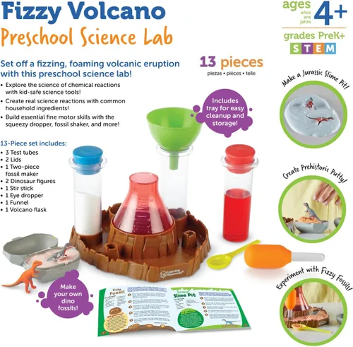 Miniatura 6 de Learning Resources Fizzy Volcano - 13 Piezas, Edades 4+, Kits de Laboratorio Científico para Preescolar, Experimentos de Juguetes STEM para Niños