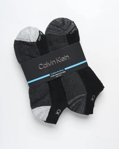 Miniatura 59 de Calvin Klein Calcetines para hombre, mezcla de algodón, acolchados, sin talla, forro de calcetines atléticos (6 unidades)