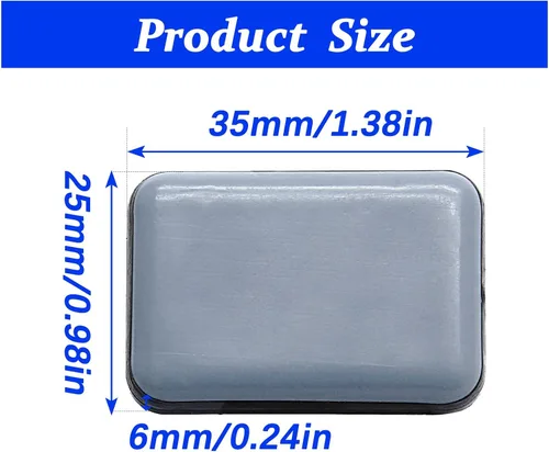 Miniatura 2 de 24 deslizadores de teflón autoadhesivos para muebles, de 1.35 x 0.98 pulgadas, rectangulares para muebles, almohadillas móviles para alfombras