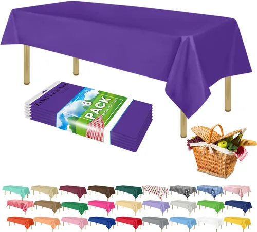 Miniatura 125 de Zimpleware - Mantel redondo de plástico para fiestas de 213 cm (84 pulgadas) de diámetro (paquete de 1, 6 y 12 unidades)