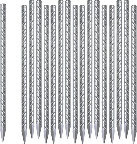 Miniatura 16 de Rebar Estacas de 12 pulgadas, paquete de 10 estacas de metal resistente en J, estacas de valla para trampolín, valla, tienda de campaña