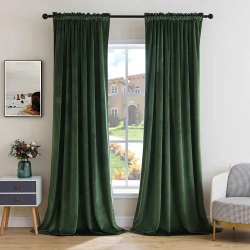 Miniatura 41 de MIULEE - Juego de 2 paneles de cortinas negro opacas y térmicas de terciopelo para la sala de estar y dormitorio, con bolsillo para cortinero, de 63