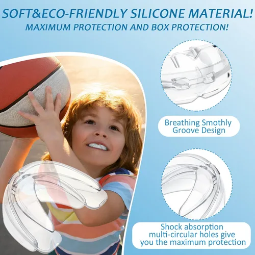 Miniatura 3 de TOODOO 6 piezas de tirantes protectores bucales deportivos para niños, doble fútbol juvenil, protectores bucales para boxeo, fútbol, hockey, karate