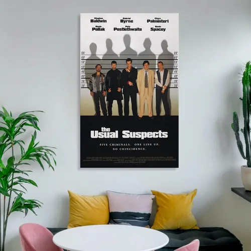 Miniatura 6 de ADOVZ Pósteres de películas retro de The Usual Suspects de los años 90, póster vintage para decoración del hogar, arte de pared, impresión de imagen
