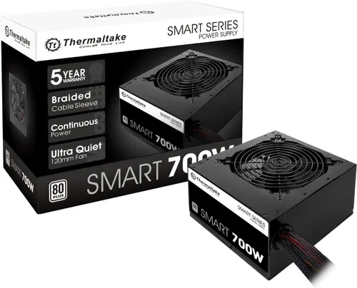 Miniatura 8 de Thermaltake Smart 500W 80+ White Certificado PSU, Alimentación continua con ventilador de refrigeración ultrasilencioso de 120 mm, fuente