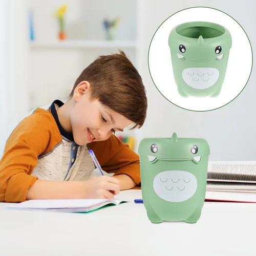 Miniatura 5 de Beavorty Cubo de basura para niños, de 11.02 x 9.64 x 9.64 pulgadas, de plástico, con dibujos animados, dinosaurios, sin tapa, para dormitorio