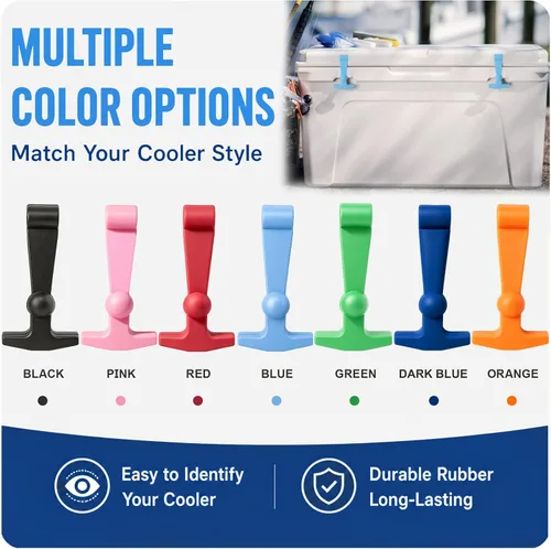 Miniatura 7 de Pestillos de repuesto para Yeti, RTIC, piezas de cierre de tapa (paquete de 2) compatibles con cierres en T de Yeti Coolers hechos de goma dura
