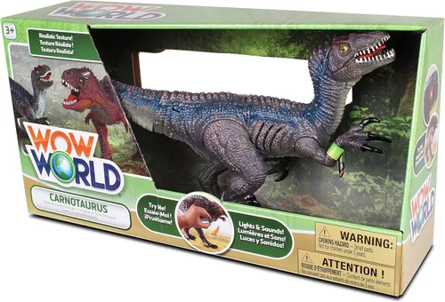 Miniatura 5 de NKOK WowWorld B/O Velociraptor (luces y sonidos), rugidos de reptiles realistas girando un brazo, luces LED rojas en la boca y a lo largo