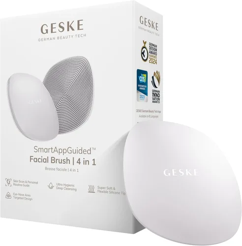 Miniatura 11 de GESKE SmartAppGuided™ Cepillo facial 4 en 1 Cepillo de limpieza facial profesional Cepillo facial de silicona para limpieza de la piel Rosado