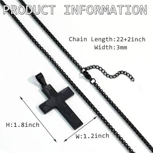 Miniatura 3 de HattiDoris Collar de cruz de fútbol para niños, colgante de cruz de versículo bíblico inspirador, cadena de acero inoxidable de 22 + 2 pulgadas