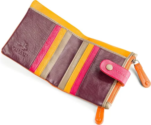 Miniatura 4 de VISCONTI Mojito M77 - Cartera compacta de piel suave, multicolor, 3.5 x 4.3 pulgadas, Negro -, Cartera con cremallera