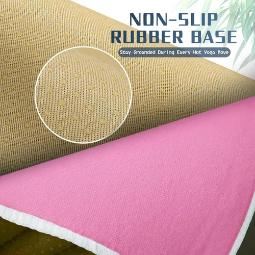 Miniatura 2 de Toalla de yoga caliente antideslizante, paquete de 2 toallas de yoga gruesas y suaves, absorbentes del sudor, con punto de agarre, 72 x 26 pulgadas