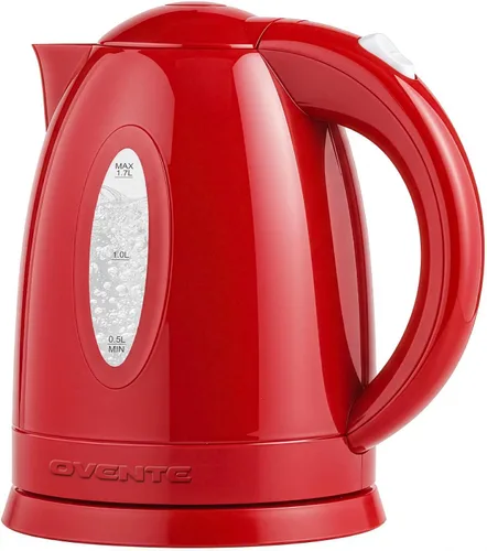 Miniatura 14 de OVENTE Hervidor Eléctrico, 1.7L Calentador de Agua de Ebullición Rápida para Café o Té, Libre de BPA con Indicador de Nivel de Agua, Apagado