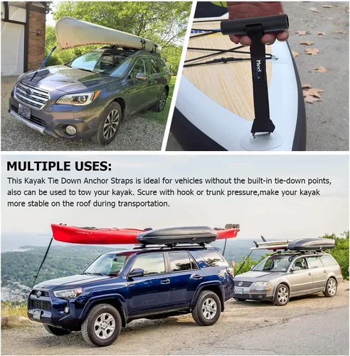 Miniatura 3 de Bucles rápidos para capó, correas de anclaje de amarre para kayak de mente y acción, accesorios de transporte Canon para capó y maletero