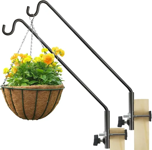 Miniatura 16 de ERYTLLY 2 Paquetes de Ganchos de Cubierta Resistentes Montados en Pared, Gancho de Cubierta Extensible y Ajustable para Colgar Comedero de Pájaros