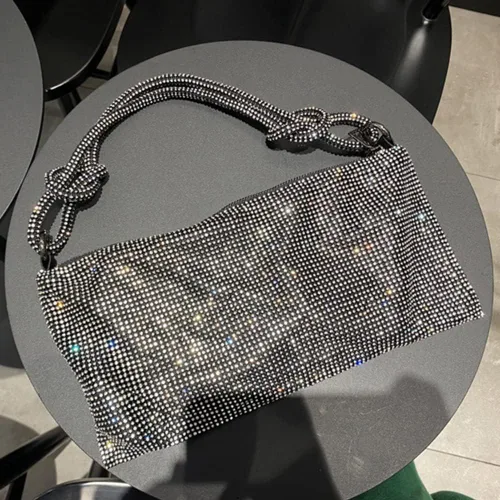 Miniatura 8 de Bolso de mano con diamantes de imitación bolso de noche brillante para mujer bolso de noche bajo las axilas bolsas de hombro para cena fiesta boda