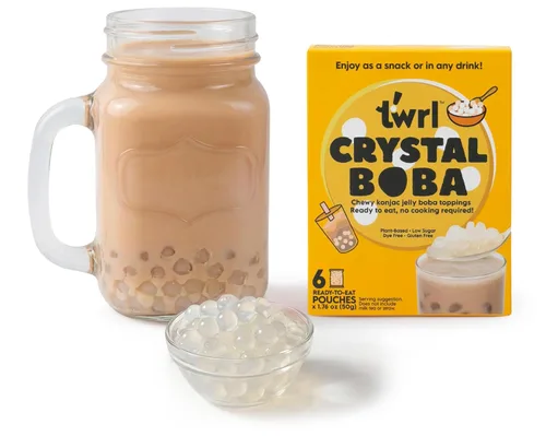 Miniatura 16 de Twrl Cobertura de té Boba de burbujas de azúcar morena – Perlas Boba taiwanesas, cobertura de tapioca estilo café, instantáneo, perfecto para té