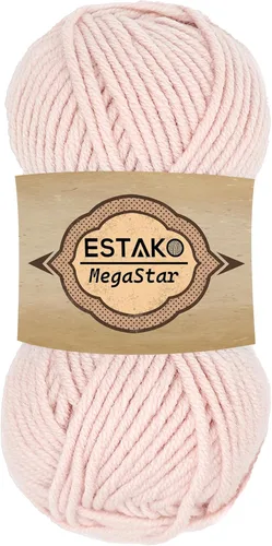 Miniatura 27 de Estako Megastar, 3.52 Oz (100g) de hilo de acrílico 75% y lana 25%, suave, peso grueso voluminoso #5 para crochet y tejer 120 yardas (110m)