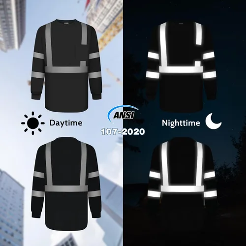 Miniatura 2 de Camisas de seguridad Uno Mejor para hombre Clase 3 Camisas de alta visibilidad, Camisas reflectantes de alta visibilidad para hombre y mujer