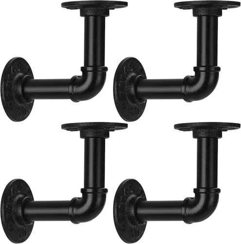 Miniatura 9 de Soporte de estante de tubo de 1/2 pulgada, soporte de estante flotante montado en la pared, soporte de metal colgante de pared punk de vapor
