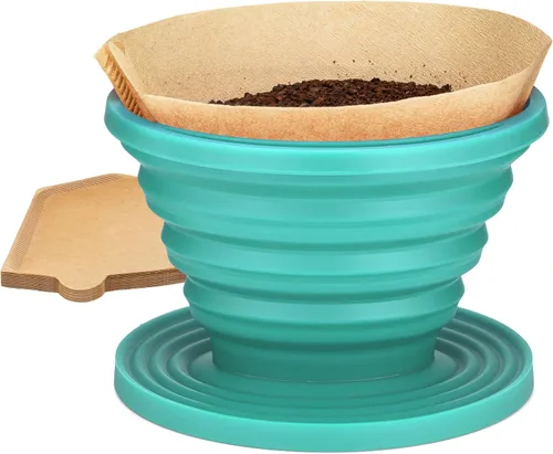 Miniatura 10 de COLETTI Sierra Camping Gotero de Café Pour Over — Gotero de Café Pour Over Plegable — Incluye Paquete de Filtros de Papel [Negro, Paquete de 1]