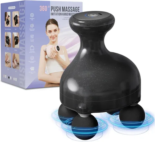 DEITY 4 Heads Handheld Massage Gun Deep Tissue, Electric Body Massager, Percussion Muscle Massager for Easing Shoulder and Back Tension, with