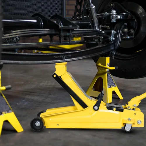 Miniatura 7 de YELLOW JACKET Gato hidráulico de piso de perfil bajo para carro de 2.5 toneladas con bomba de elevación de pistón único, capacidad de 5500 libras
