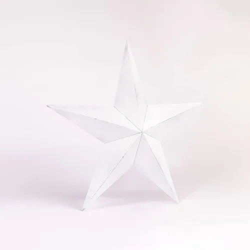 Miniatura 3 de CWI Gifts Estrella de granero de metal, estrella colgante galvanizada de 8 pulgadas, decoración de pared de granja, color blanco