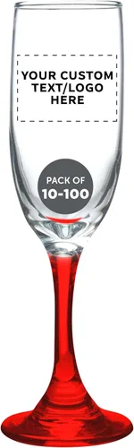 Miniatura 24 de DISCOUNT PROMOS Premiere - Juego de 10 copas de champán de 6.25 onzas, paquete a granel, elegantes vasos para bodas, eventos y regalos Blanco - Azul