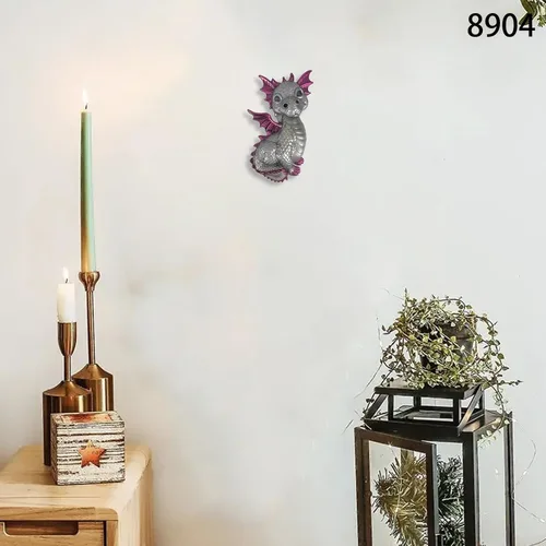 Miniatura 2 de Juego de moldes de silicona para decoración de pared de dragón 3D, letrero de bienvenida y moldes de resina de dragón bebé, decoración del hogar