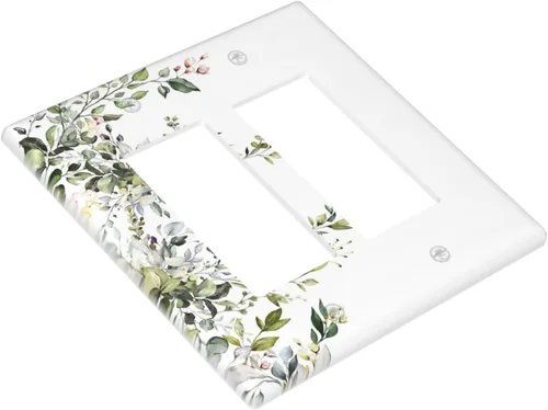 Miniatura 992 de Placa Decorativa de Pared de Granja Rústica con Cuerno de Madera para Puerta de Granero 1 Banda Duplex Cubiertas de Toma Eléctrica Soltera