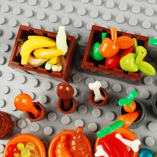 Miniatura 4 de 280pcs Bloques de Construcción de Alimentos Accesorios de Sencería de Cocina Juego de Ladrillos de Construcción Kit DIY Juego de Construcción