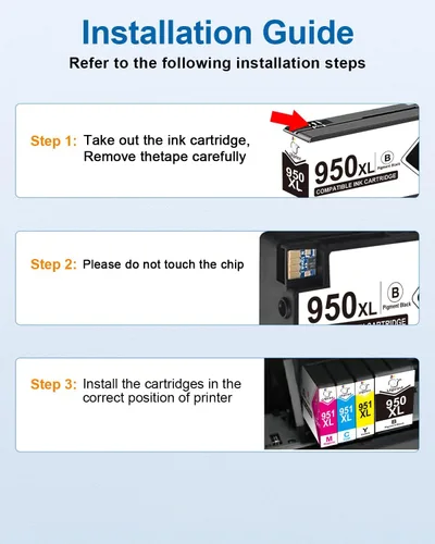 Miniatura 4 de Cartuchos de tinta 950XL de repuesto para cartuchos de tinta HP 950 950XL compatibles con HP OfficeJet Pro 8600 8610 8615 8620 8625 8100 8630 8660