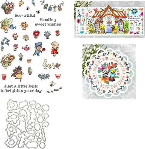 Juego de sellos y troqueles transparentes para hacer tarjetas, plantillas de corte para álbumes de recortes, álbumes de fotos, papel decorativo,