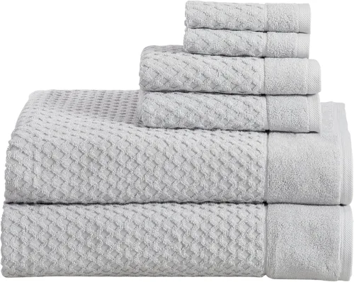 Miniatura 30 de Great Bay Home - Toallas de mano 100% algodón blanco, 6 toallas de baño suaves para manos, altamente absorbentes y de secado rápido, colección
