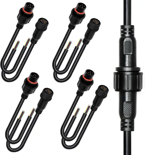 Miniatura 9 de Conector de tira LED de 2 pines 18AWG IP65 macho hembra 7.87 pulgadas, cable de extensión para automóvil, camión, barco, conector LED impermeable
