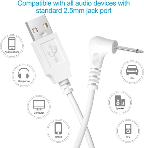Miniatura 4 de SCOVEE Cable de carga DC,Cable de carga USB,Reemplazo del cable de cargador USB DC de 0.098 in,Cable de carga rápida 5v